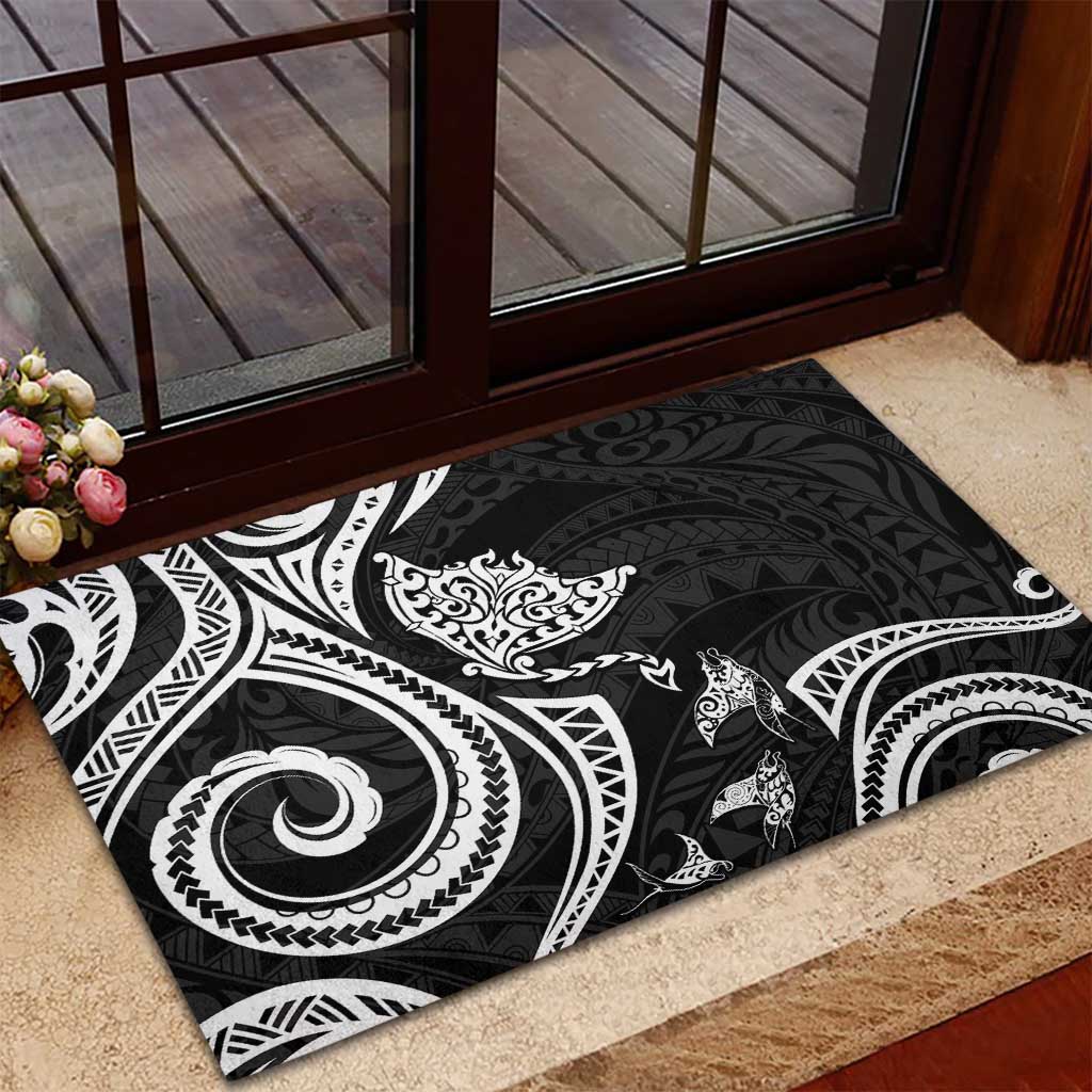 Hawaii Manta Ray Rubber Doormat Polynesian Art Tattoo LT05 - Polynesian Pride