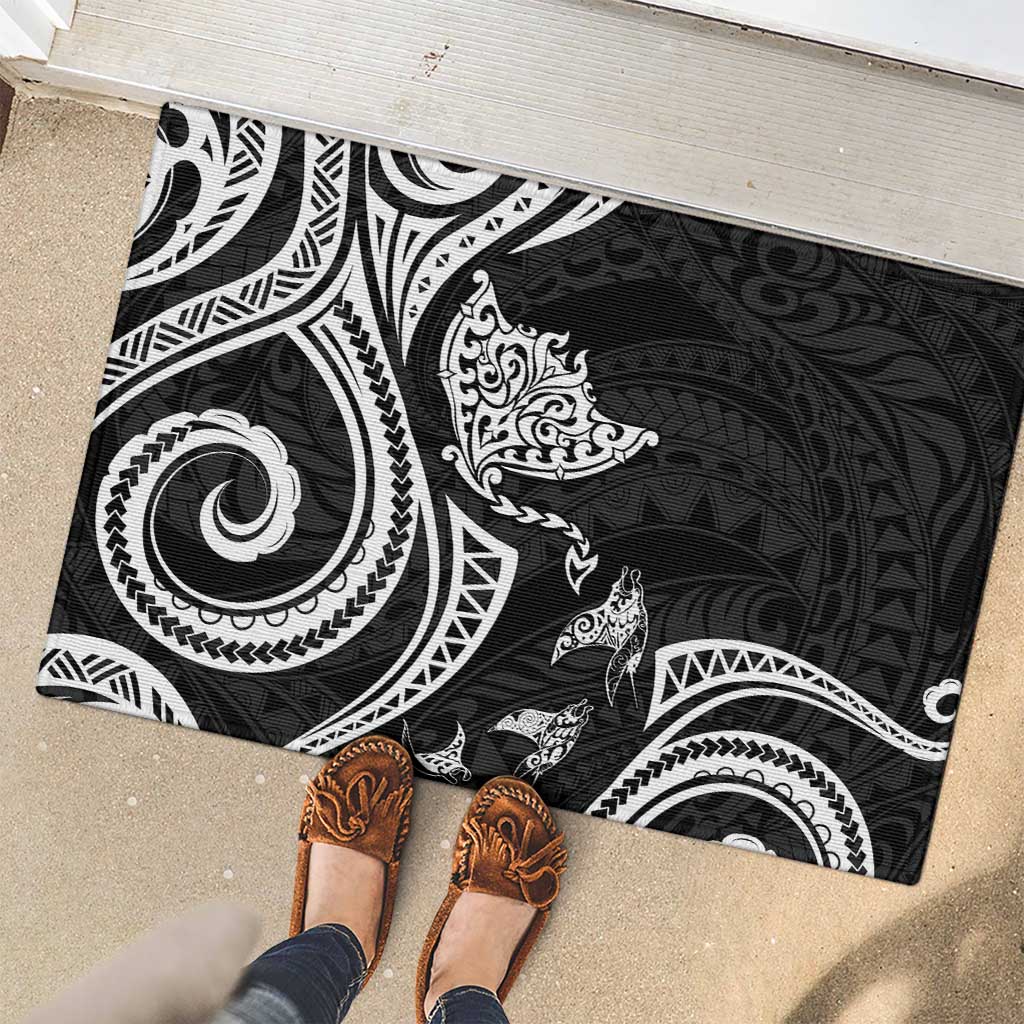 Hawaii Manta Ray Rubber Doormat Polynesian Art Tattoo LT05 - Polynesian Pride