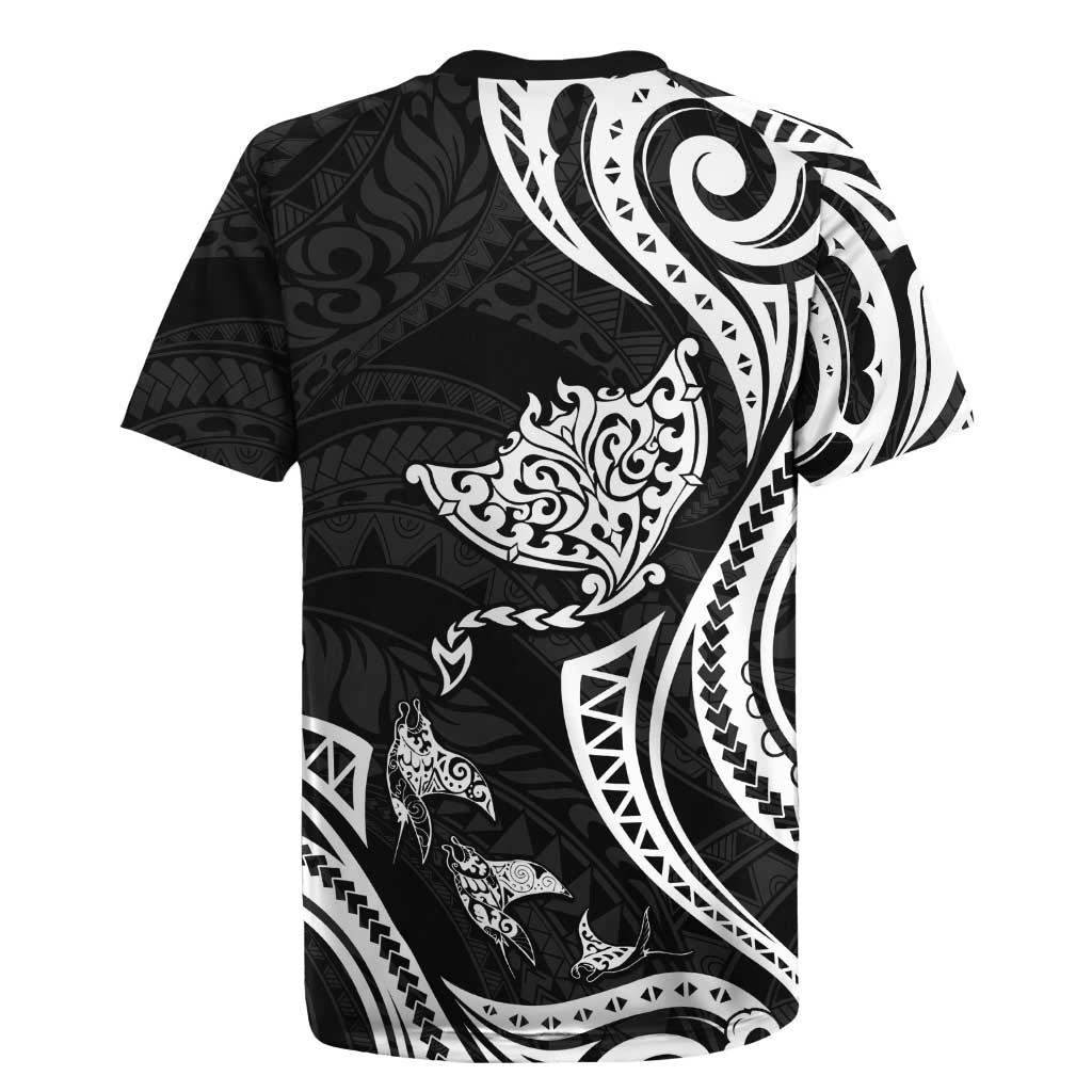 Hawaii Manta Ray Rugby Jersey Polynesian Art Tattoo LT05 - Polynesian Pride
