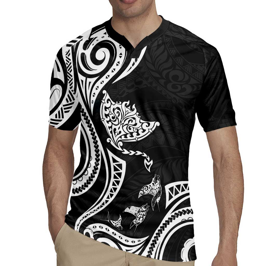 Hawaii Manta Ray Rugby Jersey Polynesian Art Tattoo LT05 - Polynesian Pride
