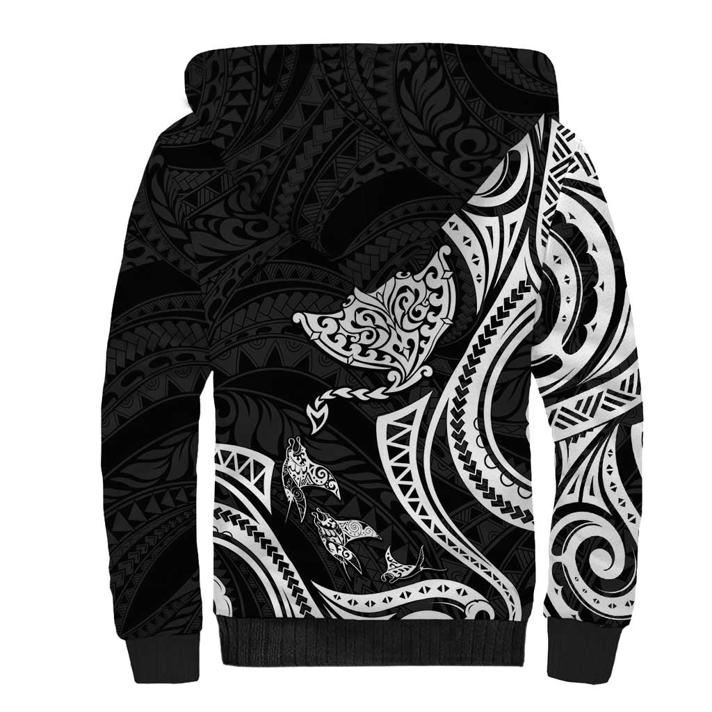 Hawaii Manta Ray Sherpa Hoodie Polynesian Art Tattoo LT05 - Polynesian Pride