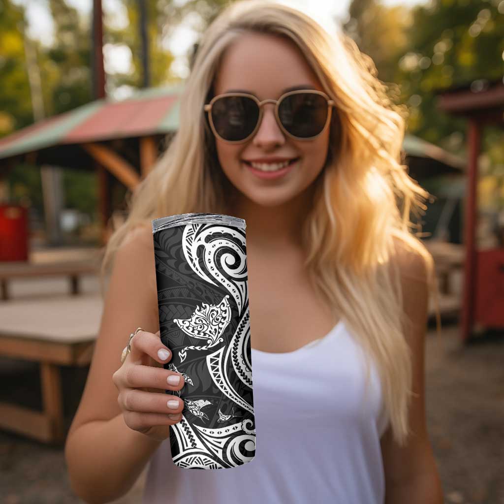 Hawaii Manta Ray Skinny Tumbler Polynesian Art Tattoo
