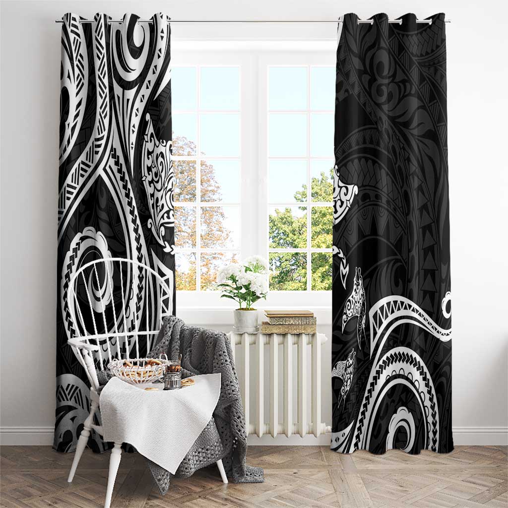 Hawaii Manta Ray Window Curtain Polynesian Art Tattoo LT05 - Polynesian Pride