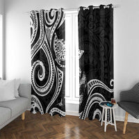 Hawaii Manta Ray Window Curtain Polynesian Art Tattoo LT05 With Grommets Black - Polynesian Pride