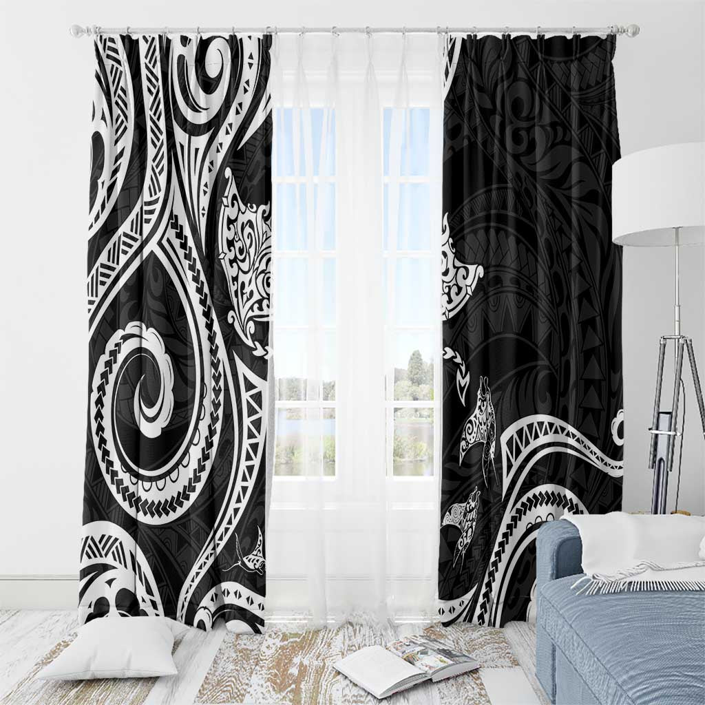 Hawaii Manta Ray Window Curtain Polynesian Art Tattoo LT05 - Polynesian Pride