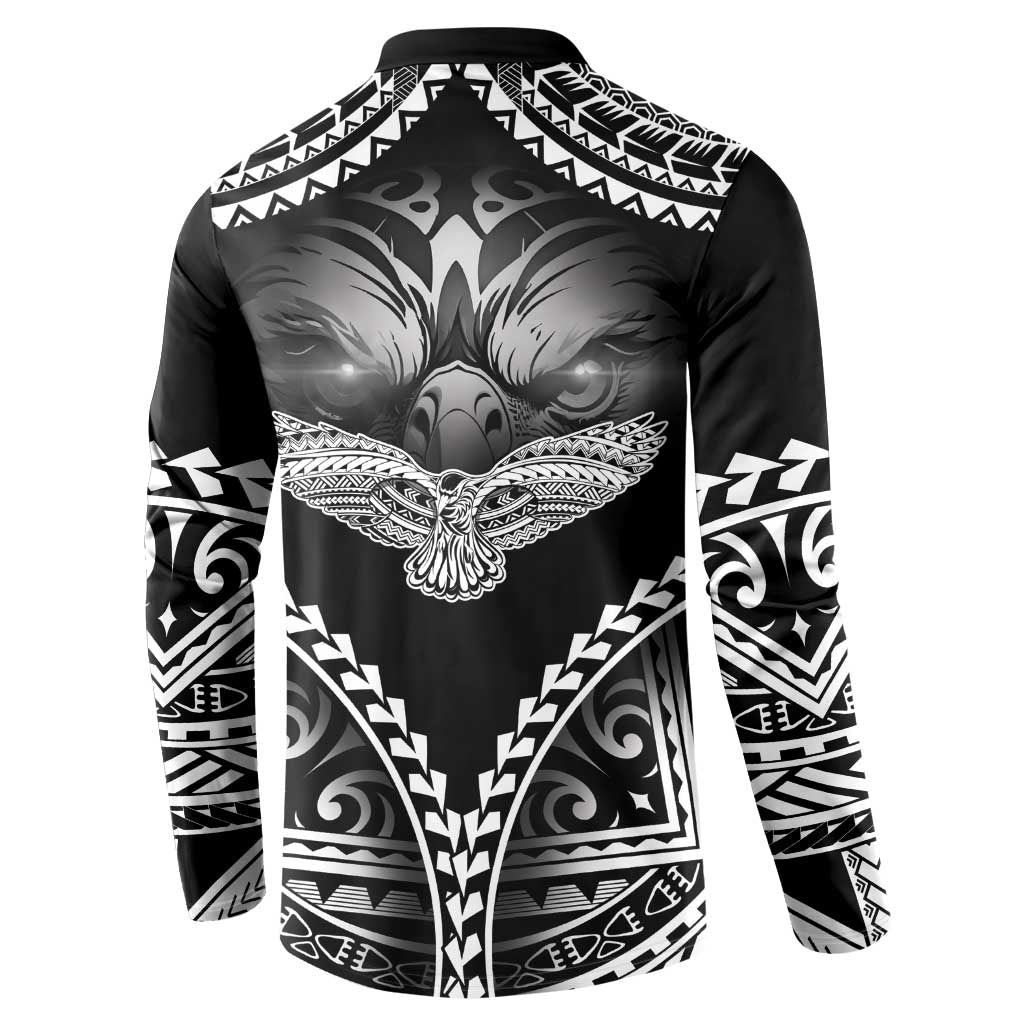 Hawaiian Hawk Button Sweatshirt Polynesian Pattern Style LT05 - Polynesian Pride