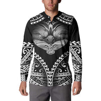 Hawaiian Hawk Button Sweatshirt Polynesian Pattern Style LT05 - Polynesian Pride