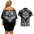 Hawaiian Hawk Couples Matching Off Shoulder Short Dress and Hawaiian Shirt Polynesian Pattern Style