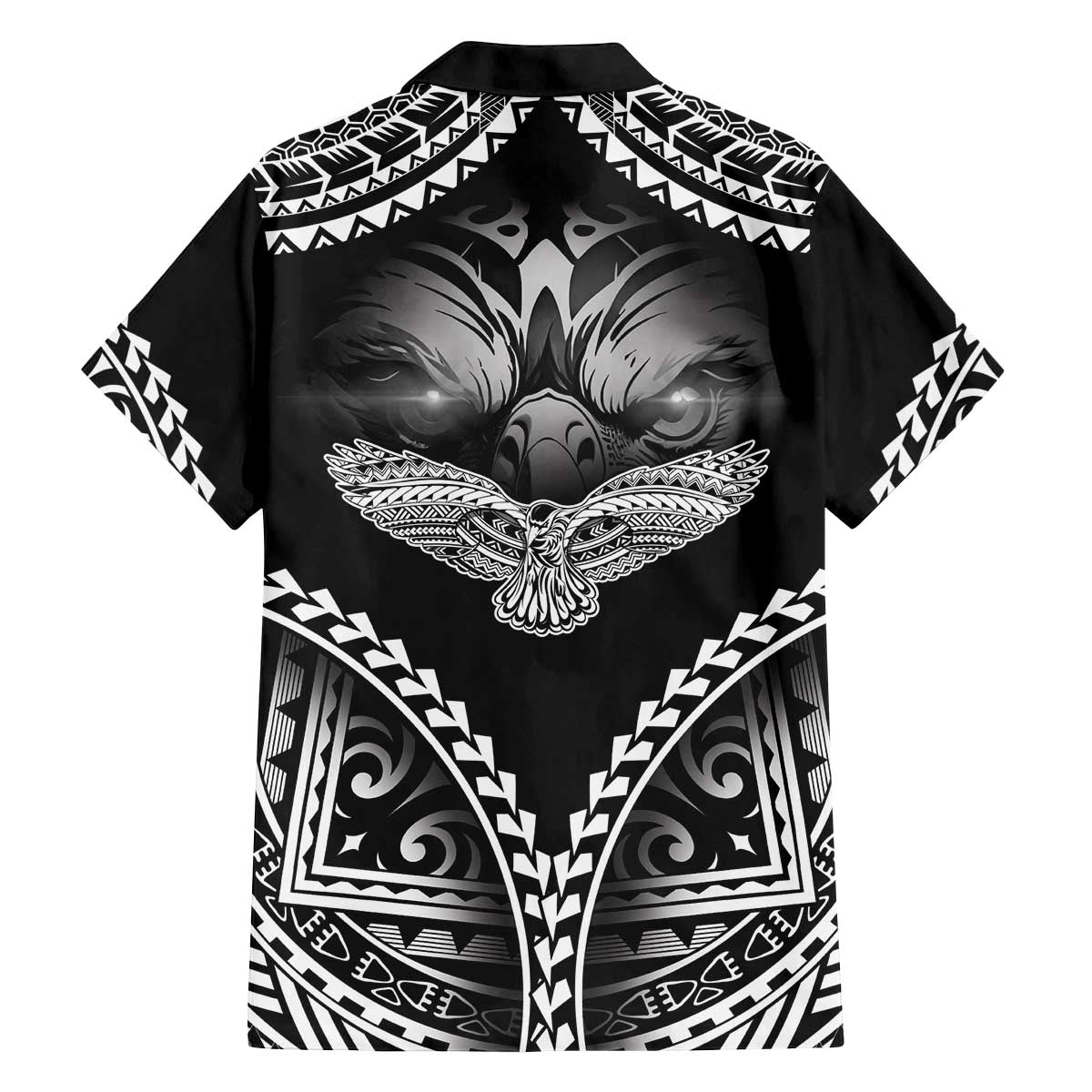 Hawaiian Hawk Family Matching Off The Shoulder Long Sleeve Dress and Hawaiian Shirt Polynesian Pattern Style