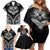 Hawaiian Hawk Family Matching Off Shoulder Short Dress and Hawaiian Shirt Polynesian Pattern Style