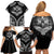 Hawaiian Hawk Family Matching Off Shoulder Short Dress and Hawaiian Shirt Polynesian Pattern Style