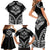 Hawaiian Hawk Family Matching Short Sleeve Bodycon Dress and Hawaiian Shirt Polynesian Pattern Style