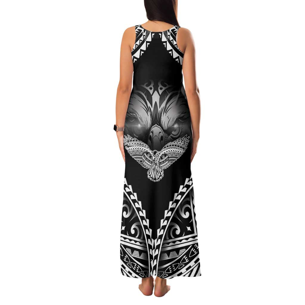 Hawaiian Hawk Family Matching Tank Maxi Dress and Hawaiian Shirt Polynesian Pattern Style