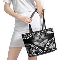 Hawaiian Hawk Leather Tote Bag Polynesian Pattern Style LT05 - Polynesian Pride