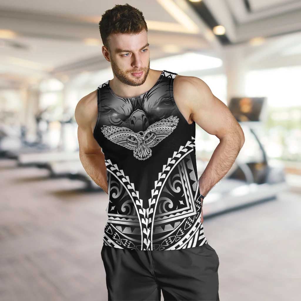 Hawaiian Hawk Men Tank Top Polynesian Pattern Style LT05 Black - Polynesian Pride