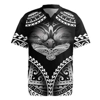 Hawaiian Hawk Rugby Jersey Polynesian Pattern Style LT05 Black - Polynesian Pride
