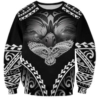 Hawaiian Hawk Sweatshirt Polynesian Pattern Style LT05 Unisex Black - Polynesian Pride