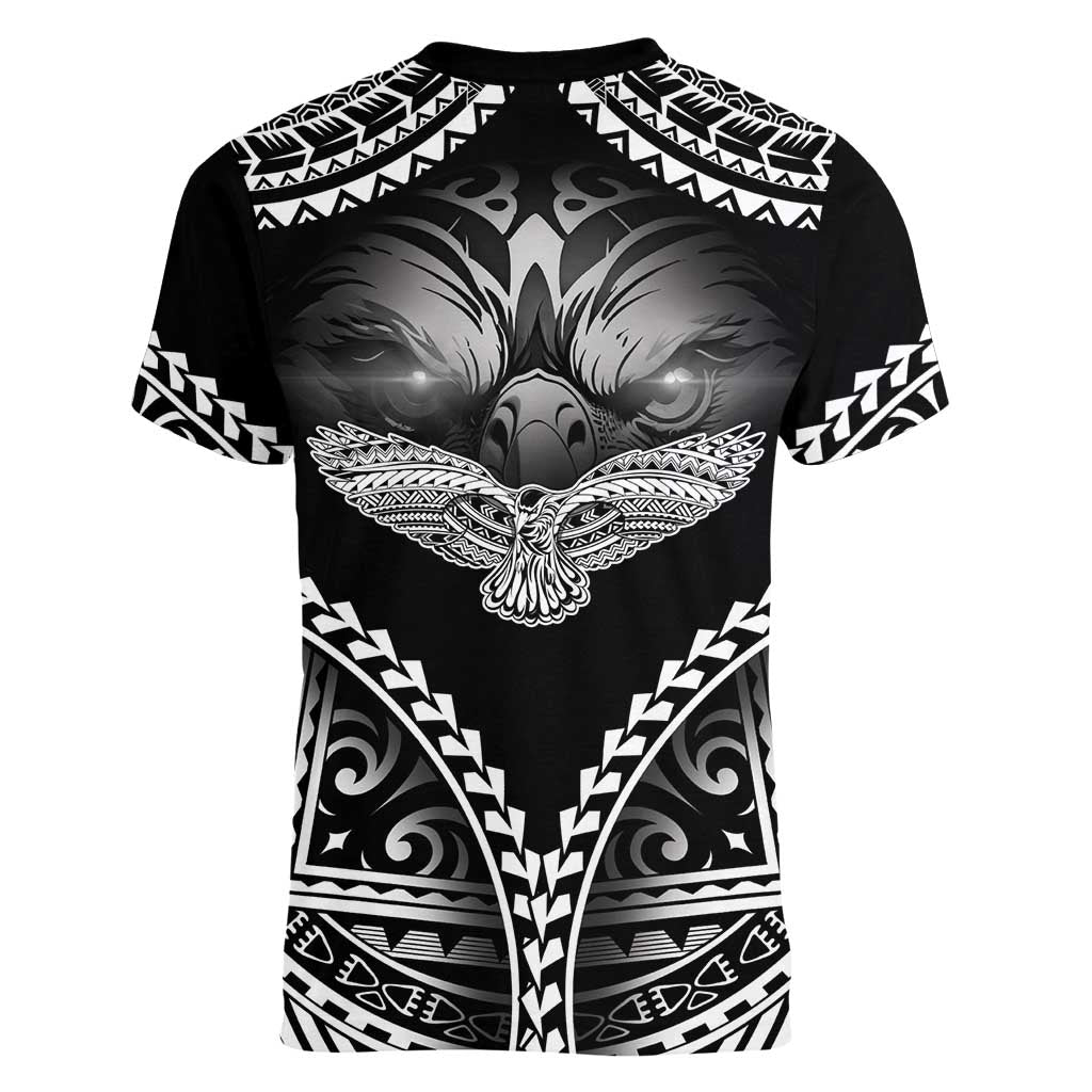 Hawaiian Hawk Women V-Neck T-Shirt Polynesian Pattern Style LT05 - Polynesian Pride