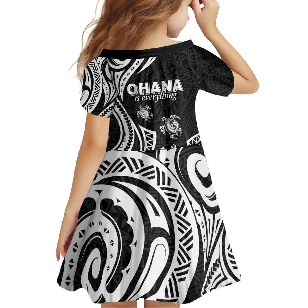 Hawaii Ohana Means Family Family Matching Long Sleeve Bodycon Dress and Hawaiian Shirt Sea Turtle Polynesian Style