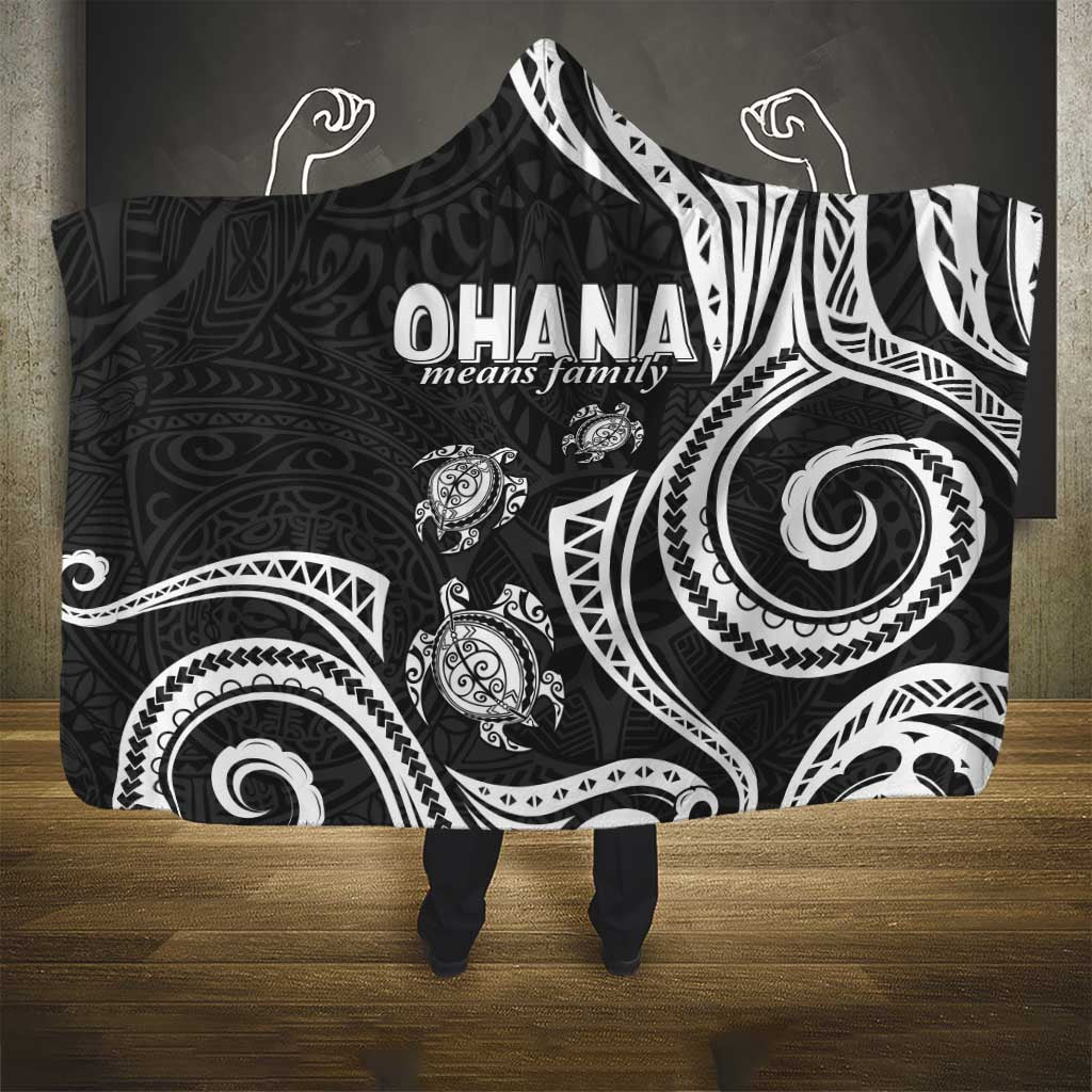 Hawaii Ohana Means Family Hooded Blanket Sea Turtle Polynesian Style LT05 - Polynesian Pride