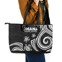 Hawaii Ohana Means Family Leather Tote Bag Sea Turtle Polynesian Style LT05 - Polynesian Pride