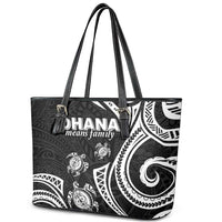 Hawaii Ohana Means Family Leather Tote Bag Sea Turtle Polynesian Style LT05 - Polynesian Pride