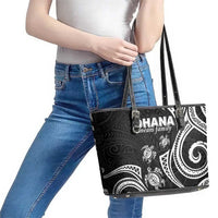 Hawaii Ohana Means Family Leather Tote Bag Sea Turtle Polynesian Style LT05 - Polynesian Pride