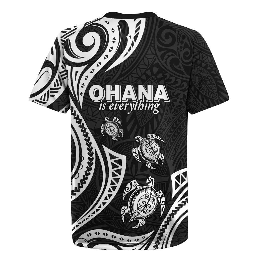 Hawaii Ohana Means Family Rugby Jersey Sea Turtle Polynesian Style LT05 - Polynesian Pride