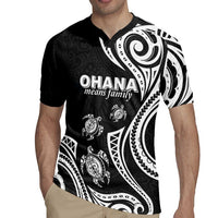 Hawaii Ohana Means Family Rugby Jersey Sea Turtle Polynesian Style LT05 - Polynesian Pride