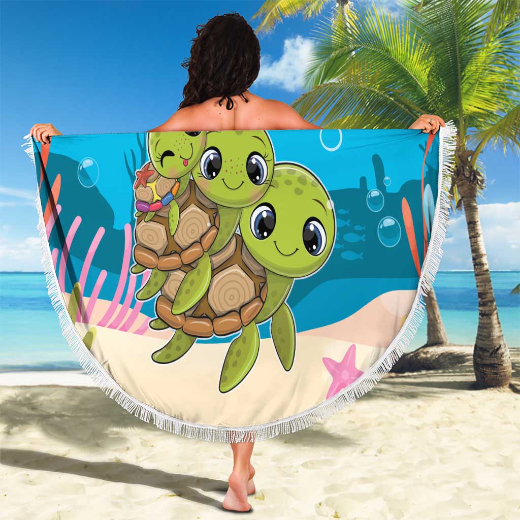 Ohana Hawaii Beach Blanket Kawaii Family Turtle LT05 - Polynesian Pride