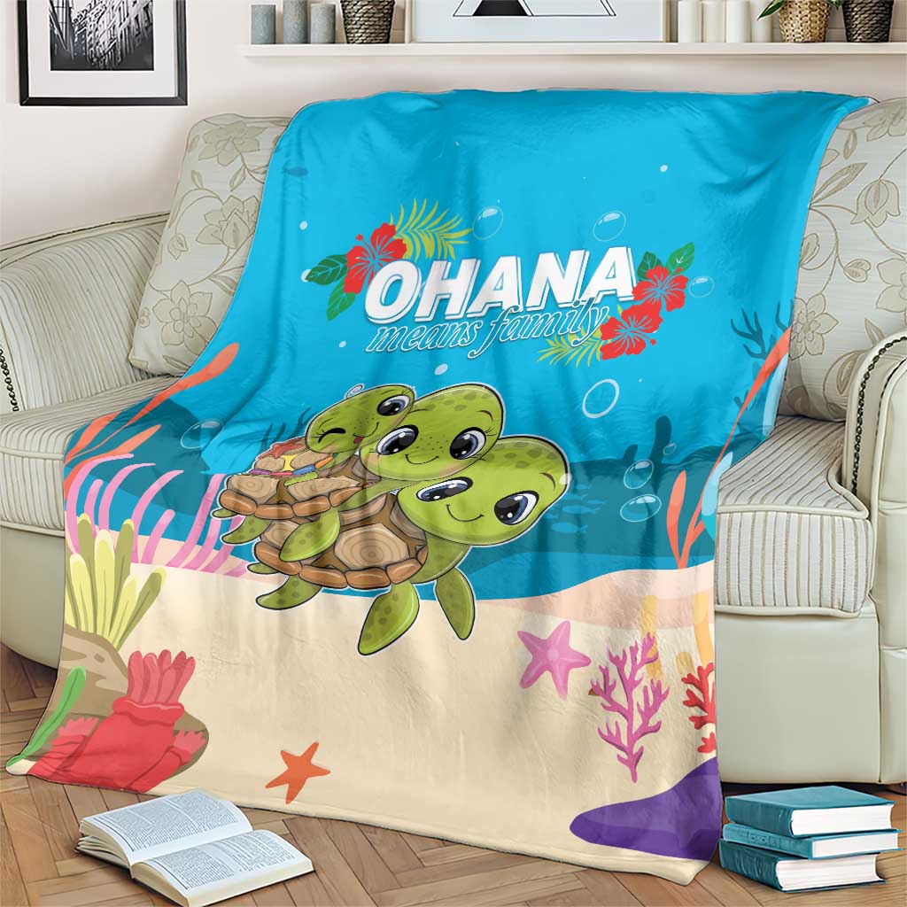 Ohana Hawaii Blanket Kawaii Family Turtle LT05 - Polynesian Pride