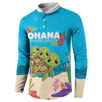 Ohana Hawaii Button Sweatshirt Kawaii Family Turtle LT05 - Polynesian Pride
