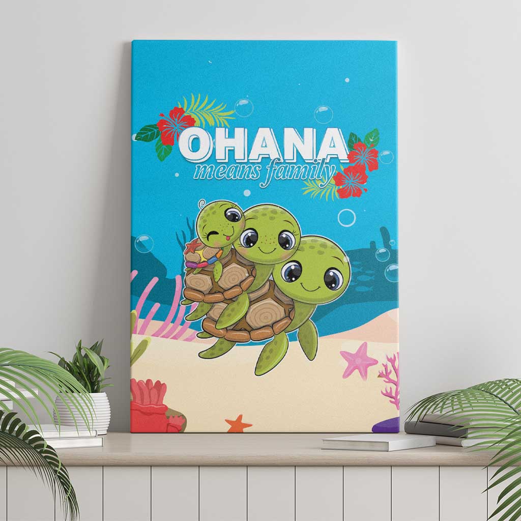 Ohana Hawaii Canvas Wall Art Kawaii Family Turtle LT05 - Polynesian Pride