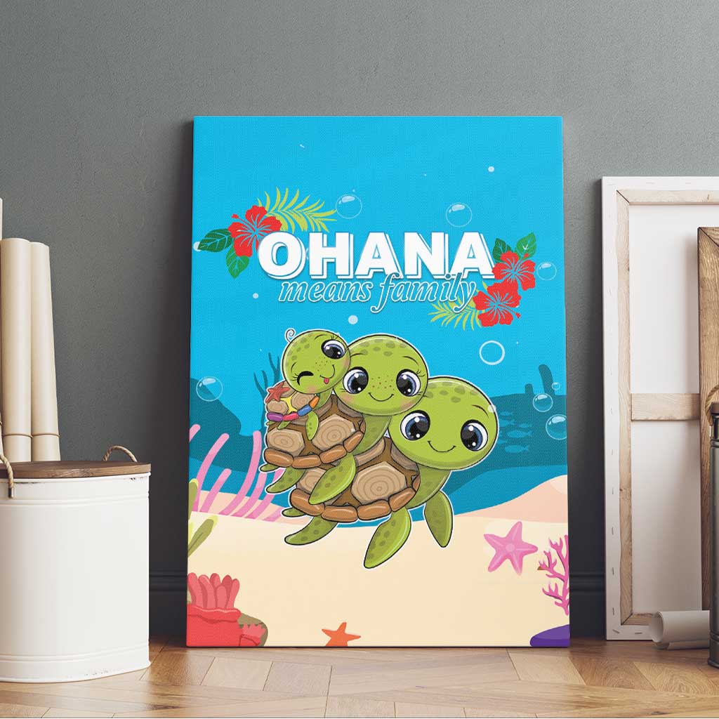 Ohana Hawaii Canvas Wall Art Kawaii Family Turtle LT05 - Polynesian Pride
