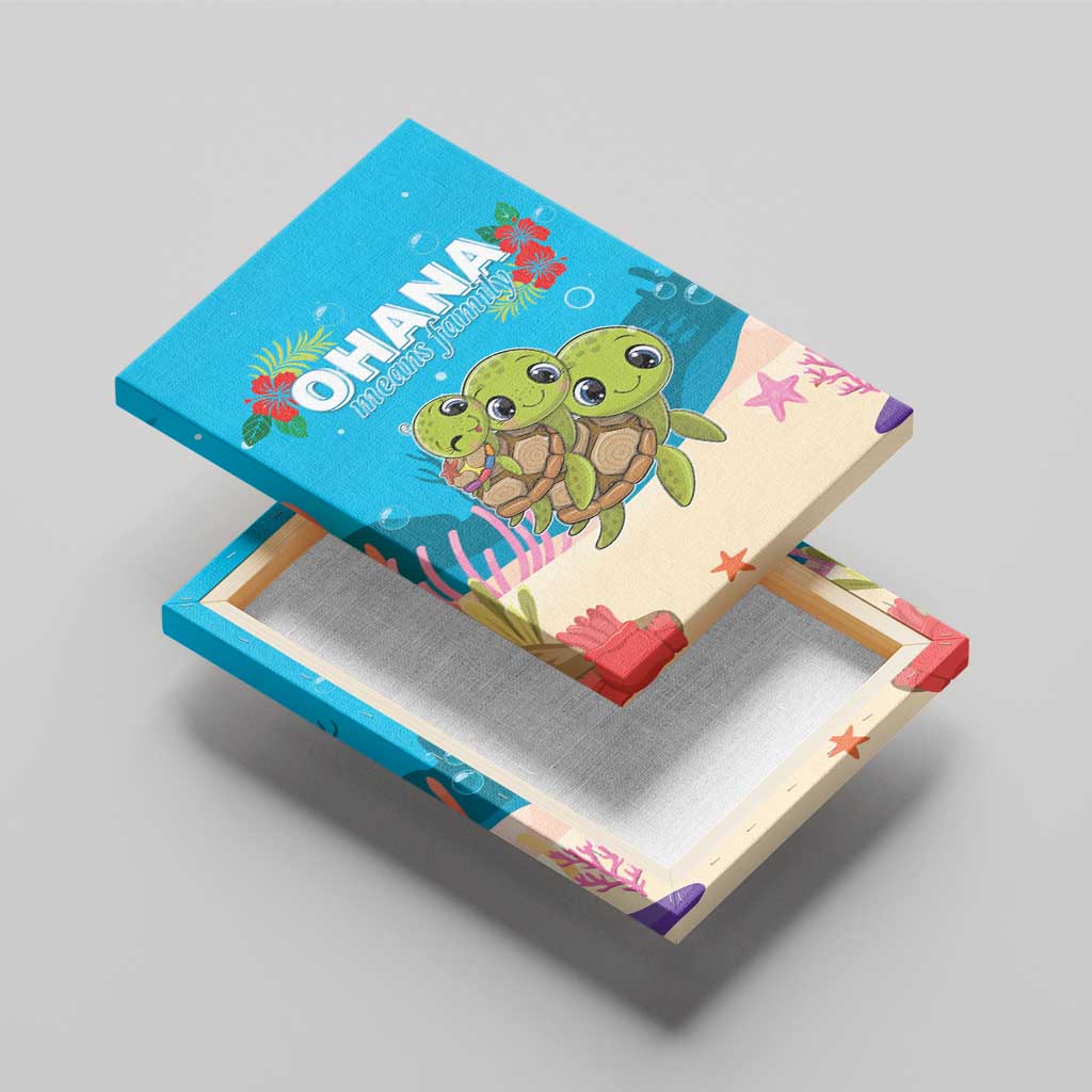 Ohana Hawaii Canvas Wall Art Kawaii Family Turtle LT05 - Polynesian Pride