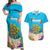 Ohana Hawaii Couples Matching Off Shoulder Maxi Dress and Hawaiian Shirt Kawaii Family Turtle