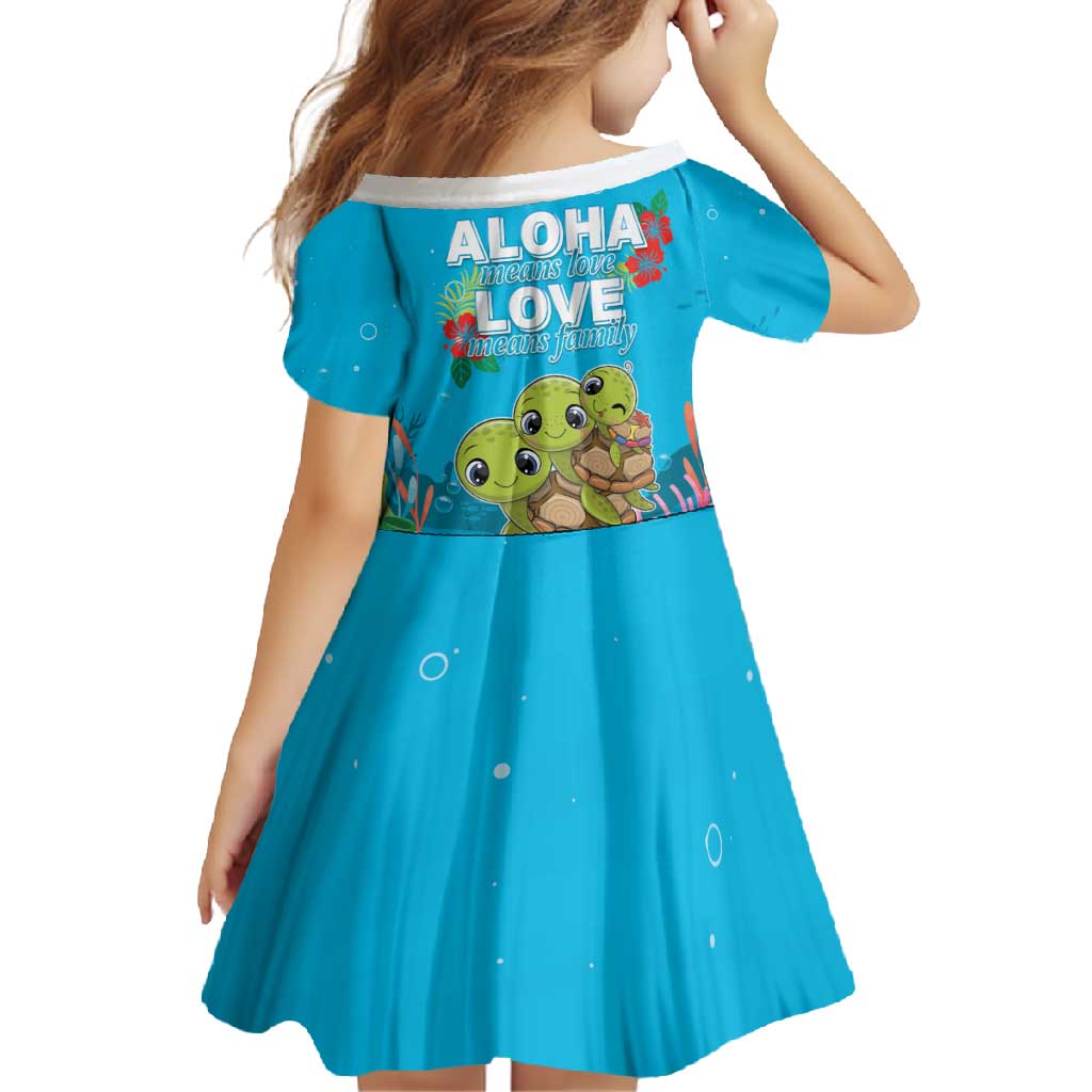 Ohana Hawaii Family Matching Mermaid Dress and Hawaiian Shirt Kawaii Family Turtle