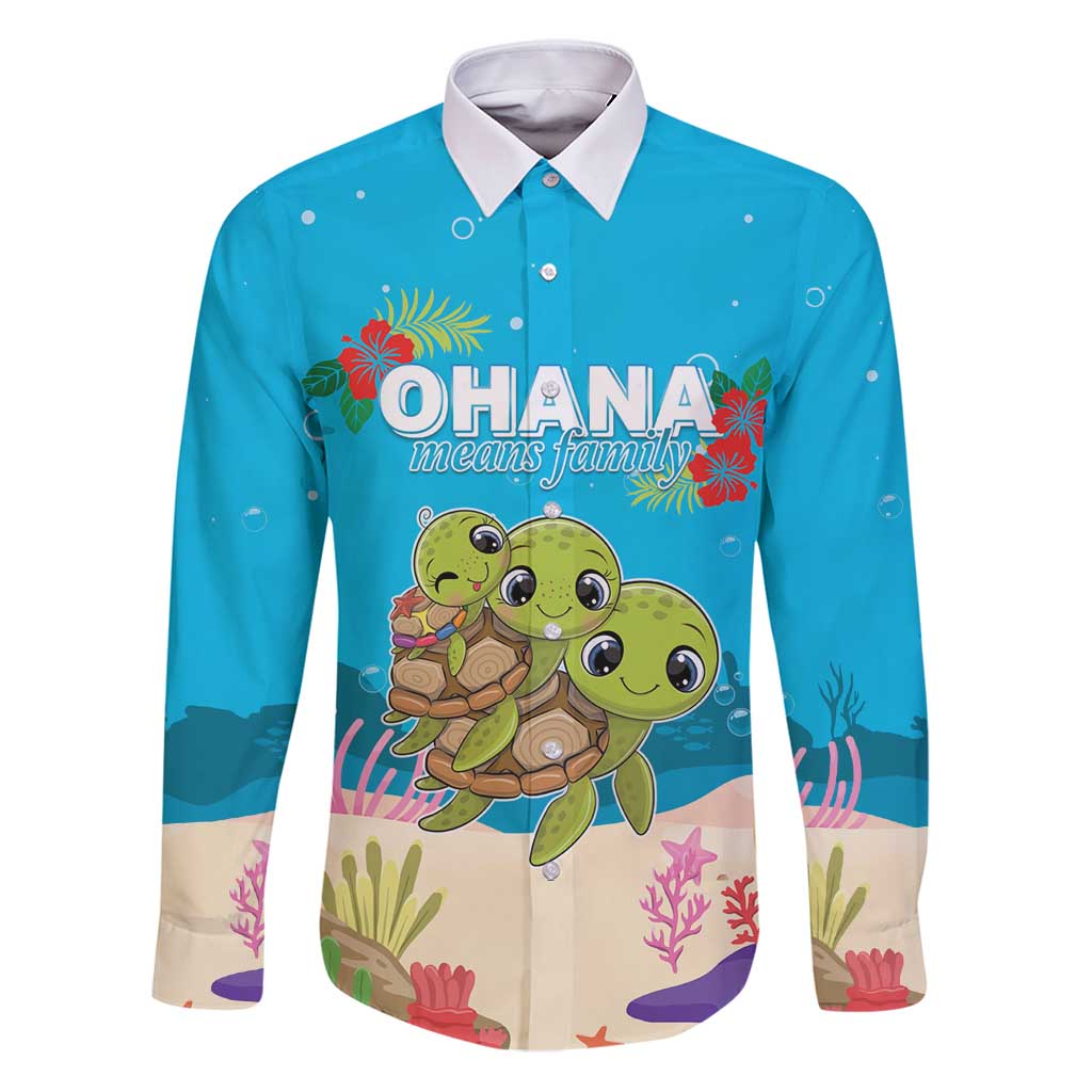 Ohana Hawaii Family Matching Puletasi and Hawaiian Shirt Kawaii Family Turtle