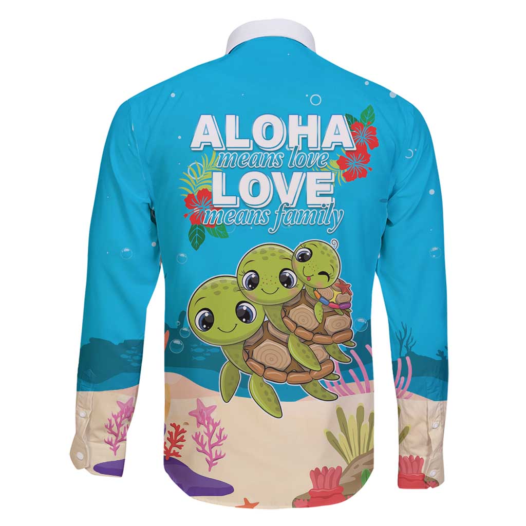 Ohana Hawaii Family Matching Puletasi and Hawaiian Shirt Kawaii Family Turtle