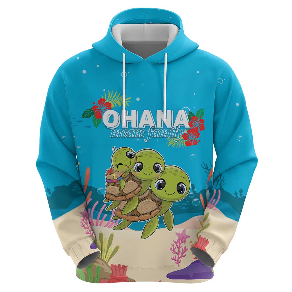 Ohana Hawaii Hoodie Kawaii Family Turtle