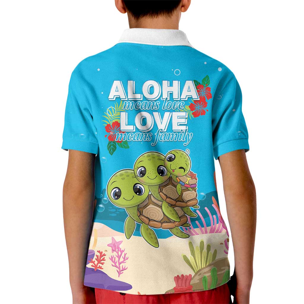 Ohana Hawaii Kid Polo Shirt Kawaii Family Turtle