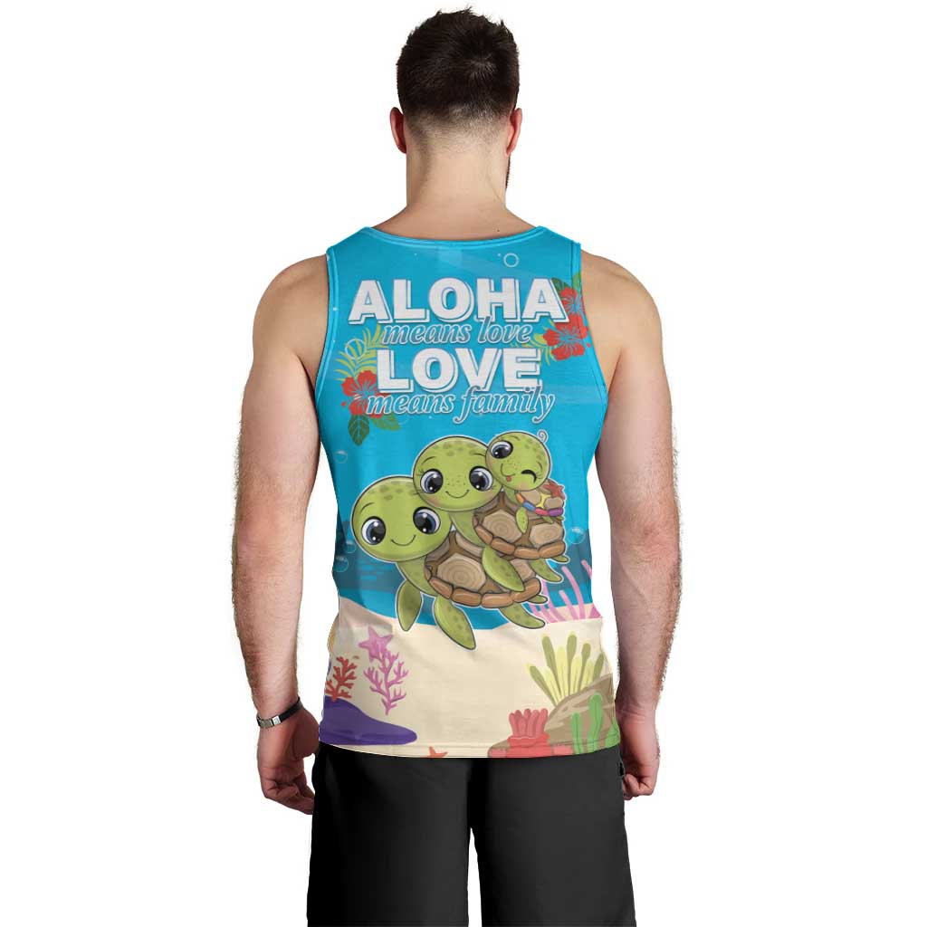 Ohana Hawaii Men Tank Top Kawaii Family Turtle LT05 - Polynesian Pride
