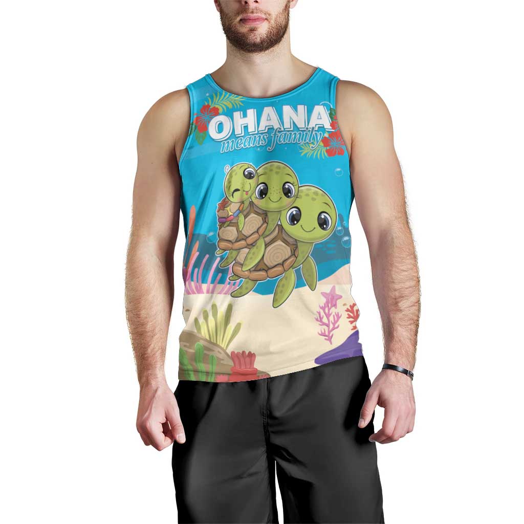 Ohana Hawaii Men Tank Top Kawaii Family Turtle LT05 - Polynesian Pride