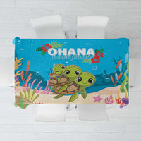 Ohana Hawaii Tablecloth Kawaii Family Turtle LT05 Blue - Polynesian Pride
