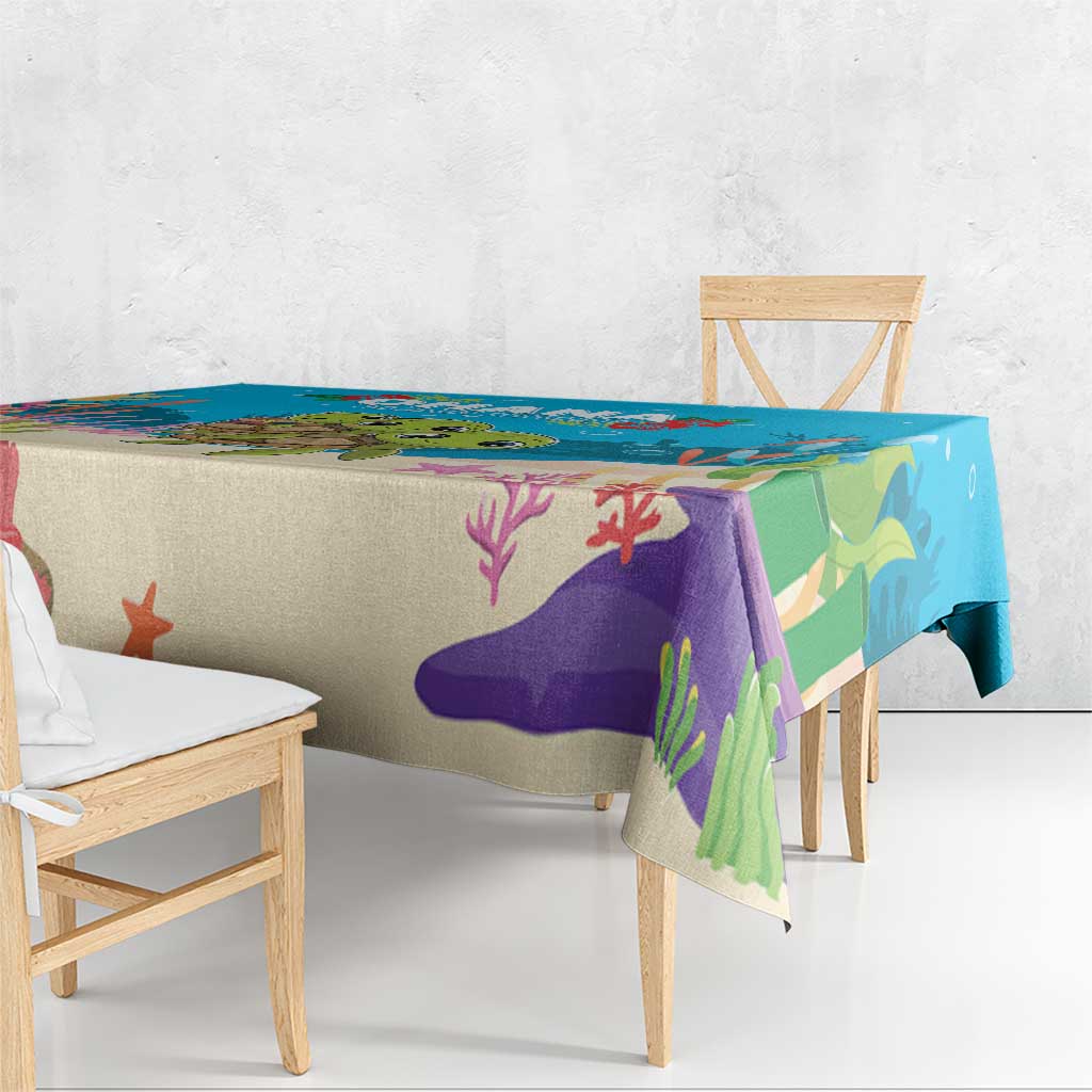Ohana Hawaii Tablecloth Kawaii Family Turtle LT05 - Polynesian Pride