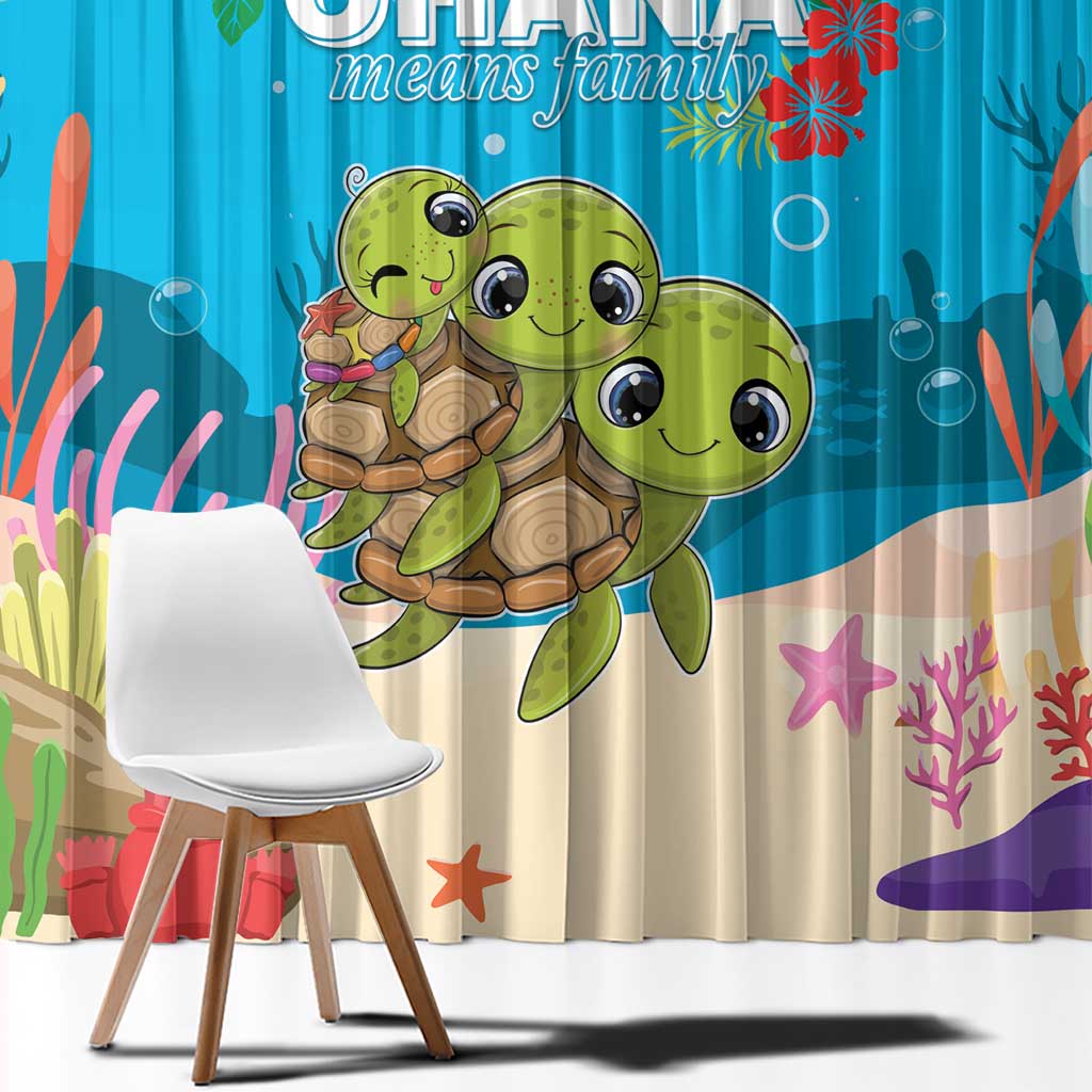 Ohana Hawaii Window Curtain Kawaii Family Turtle LT05 - Polynesian Pride