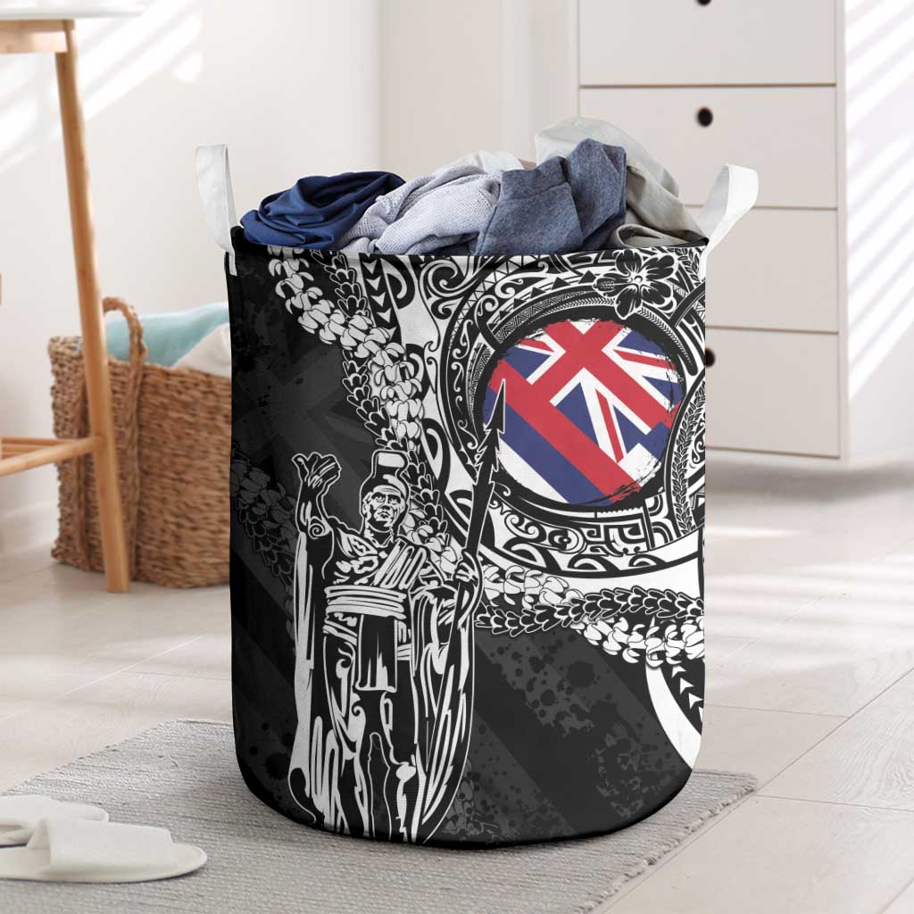 Hawaii King Flag Laundry Basket Hawaiian Maile Lei - Polynesian Pride