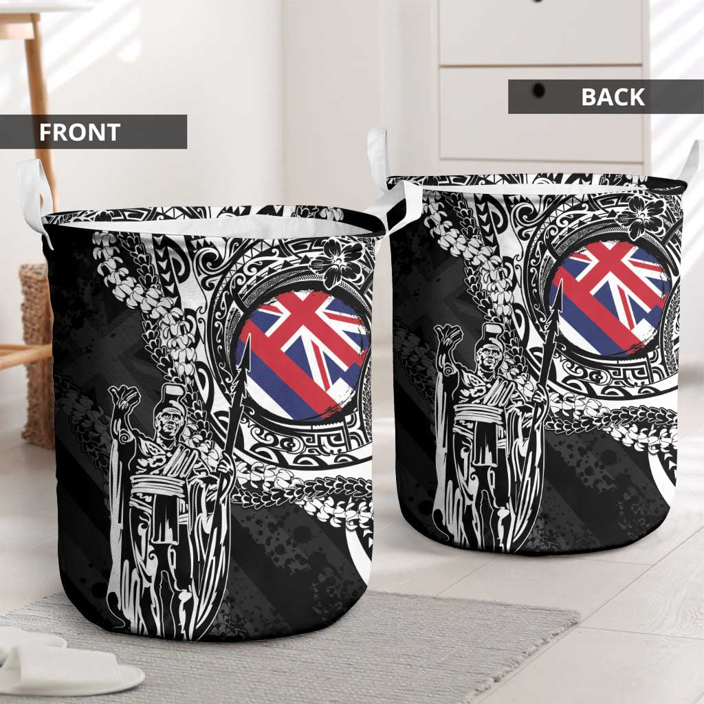 Hawaii King Flag Laundry Basket Hawaiian Maile Lei - Polynesian Pride
