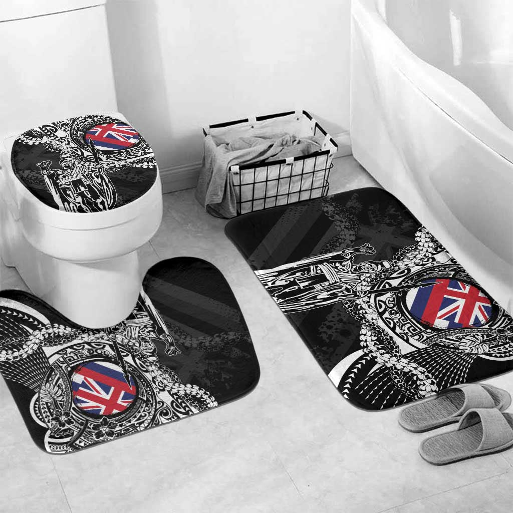 Hawaii King Flag Bathroom Set Hawaiian Maile Lei LT05 Mat Set Only (3 pcs) One Size Black - Polynesian Pride
