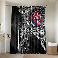 Hawaii King Flag Bathroom Set Hawaiian Maile Lei LT05 Shower Curtain Only Black - Polynesian Pride